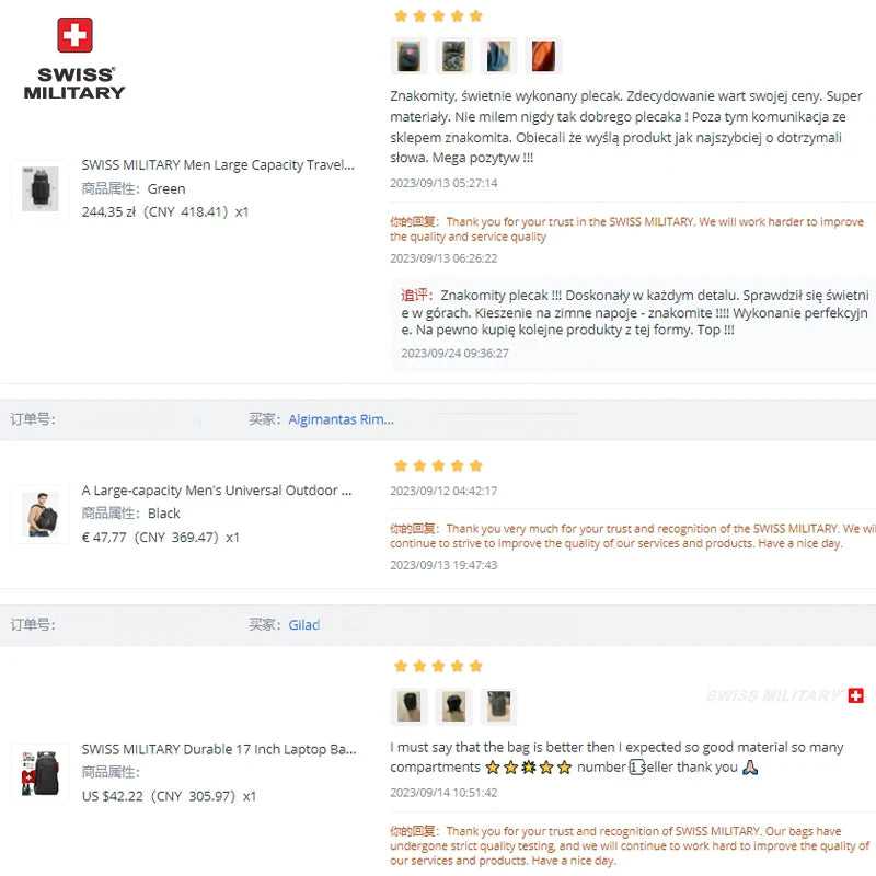 SWISS MILITARY New Men's Business Garment Bags Large Multifunctional