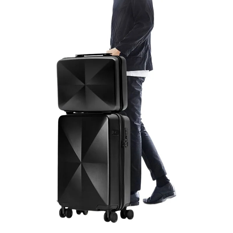 Carry On Luggage Small Cabin Suitcase Hard Shell Durable Lightweight Trolley Case Accessory Bag Waterproof for Women Men - Usage Context Display