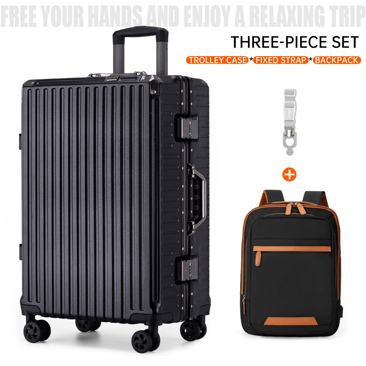 Trolley Luggage 20 24 26 28 Inch Aluminum Frame Rolling Luggage Case USB Travel Suitcase on Wheels C - Gallery image 22