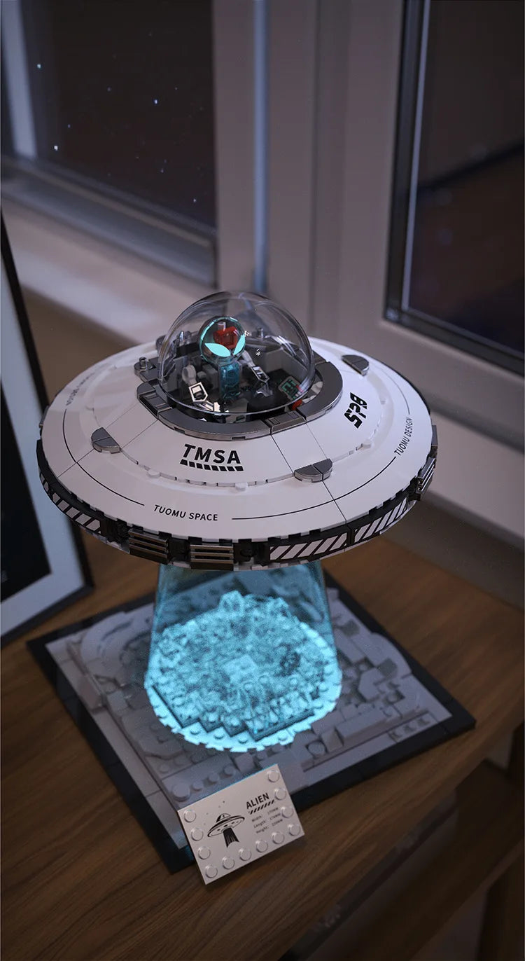 Hot 601pcs MOC Technical Space UFO Spaceship Building Blocks Spacecraft Bricks Model Assembling DIY  - Gallery image 10