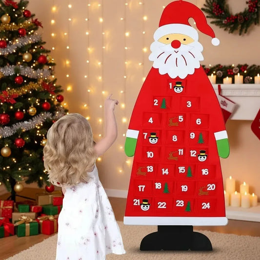 Christmas Felt Tree Advent Calendar Countdown Wall Hanging Festive Dec - Main View
