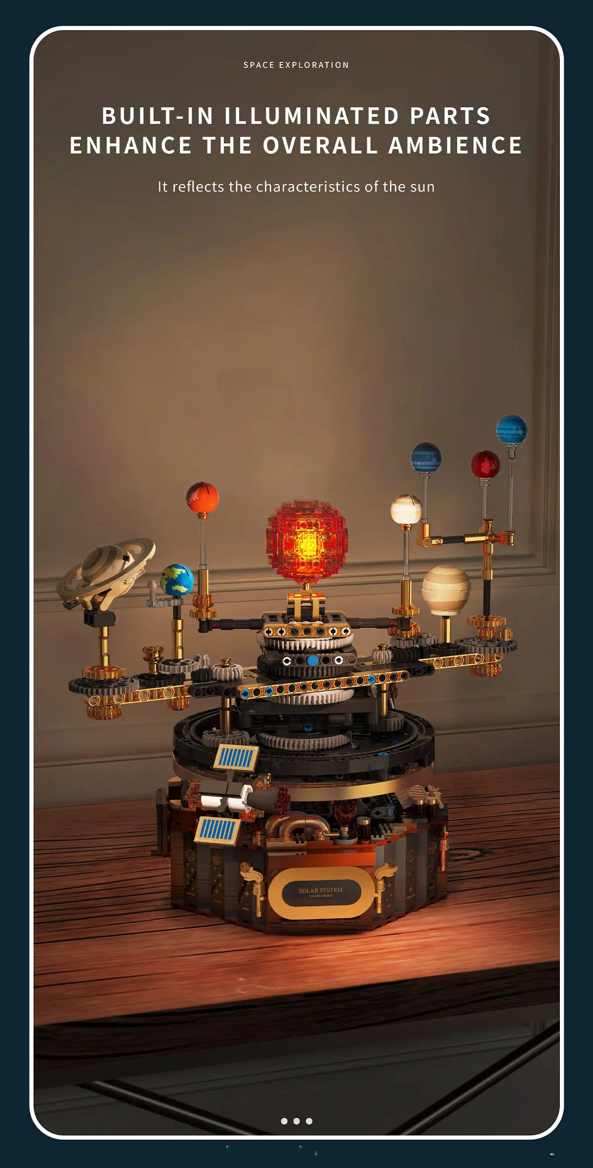 STEM Electric Rotating Universe Electric Solar System Light Building Blocks Sun Earth Model Space Sc - Gallery image 11