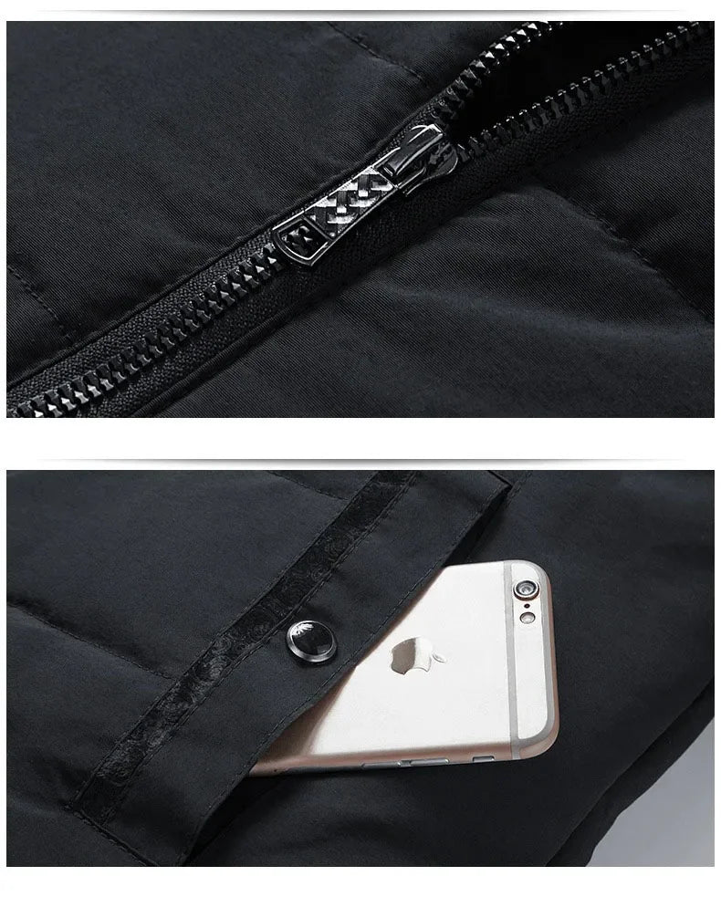 Puffer Jacket Men's Plush Thickened Parkas Stand Collar Jacket Men's Coat Winter Warm Thick Zipper C - Gallery image 11