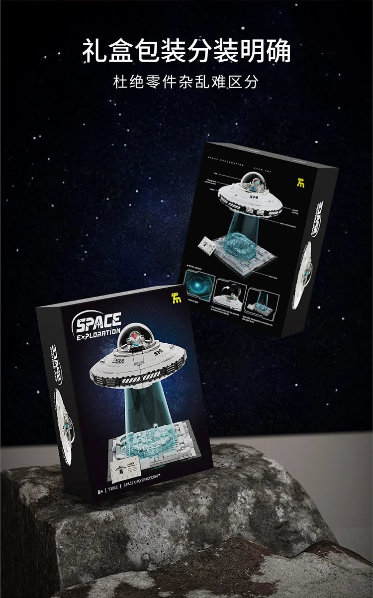 Hot 601pcs MOC Technical Space UFO Spaceship Building Blocks Spacecraft Bricks Model Assembling DIY  - Gallery image 11