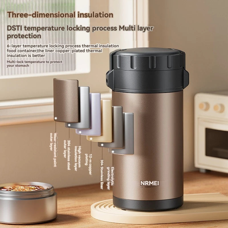 Stainless Steel Lunch Box, Large Capacity, Outdoor Bento Box,