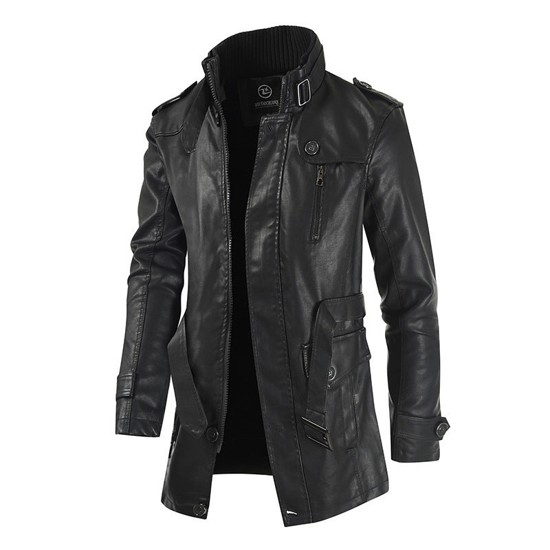 New High Quality Jacket Men's Street Windbreaker Coat Men Leather