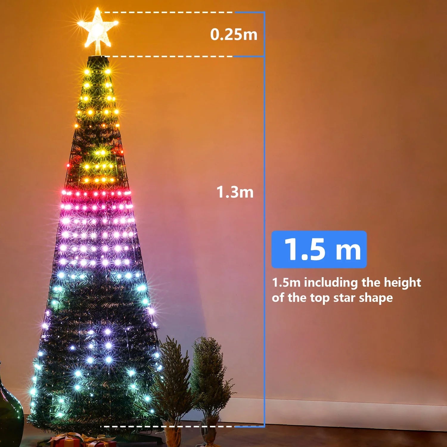 Christmas Tree Star Lights Smart RGB Christmas Light with Remote Timer - View 17