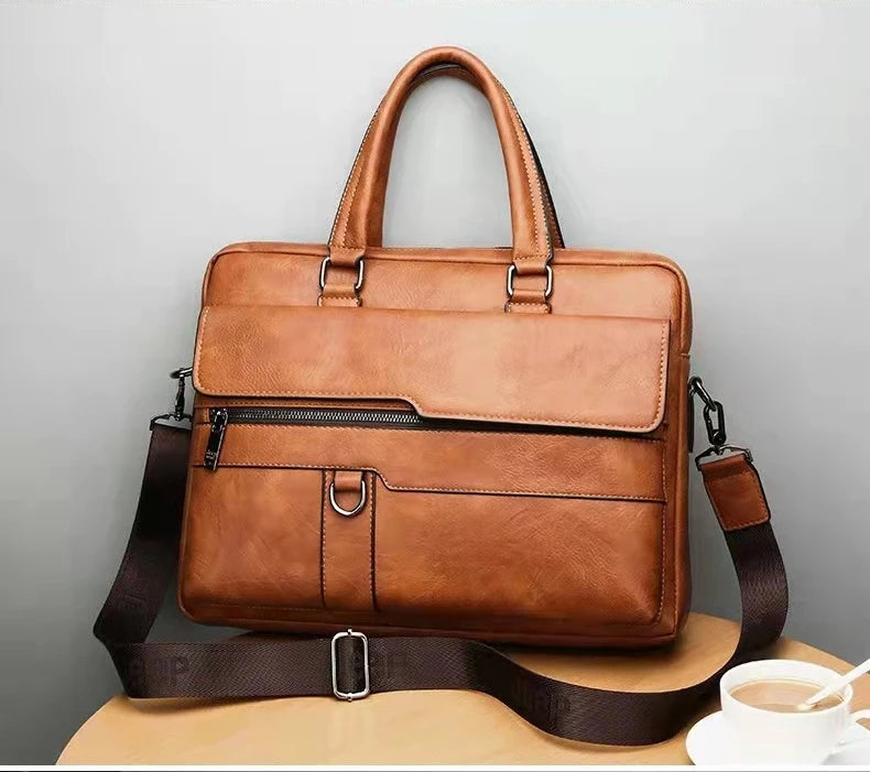 Luxury Brand Business Briefcase Men Leather Handbag For Man