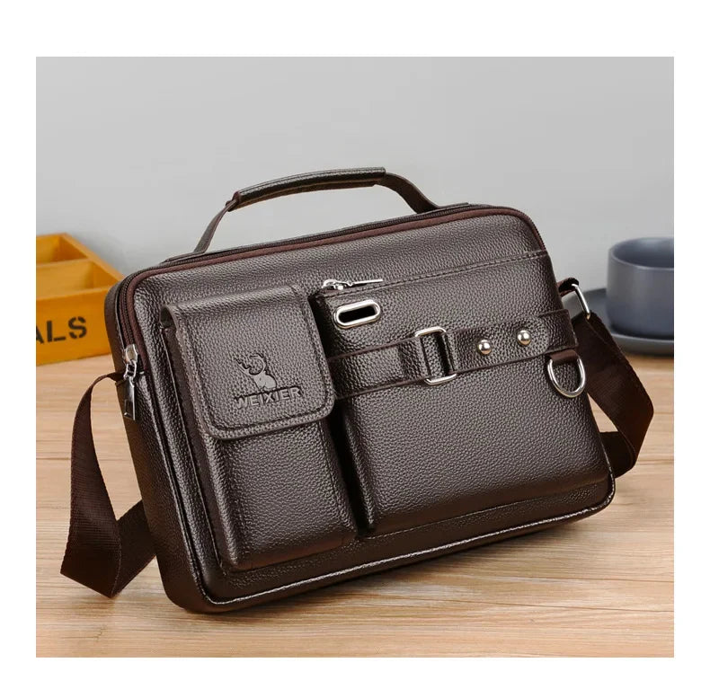 2024 New Men Shoulder Bag for 10.4" Ipad PU Leather Business