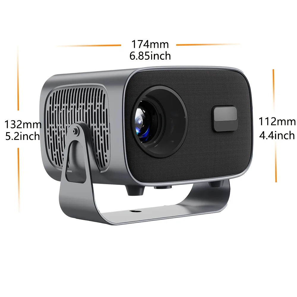 A10 Portable Mini Projector with 4K Support, Native 1080P, 200ANSI Brightness, Android 11, 5, 2 Dual WiFi, 360° Rotation -...