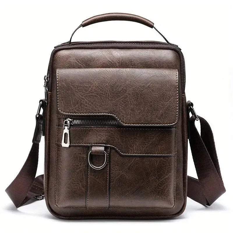 Men's Crossbody Bags Business Flap Male Solid Messenger Bag Travel