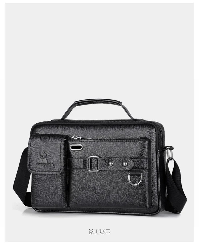 2024 New Men Shoulder Bag for 10.4" Ipad PU Leather Business