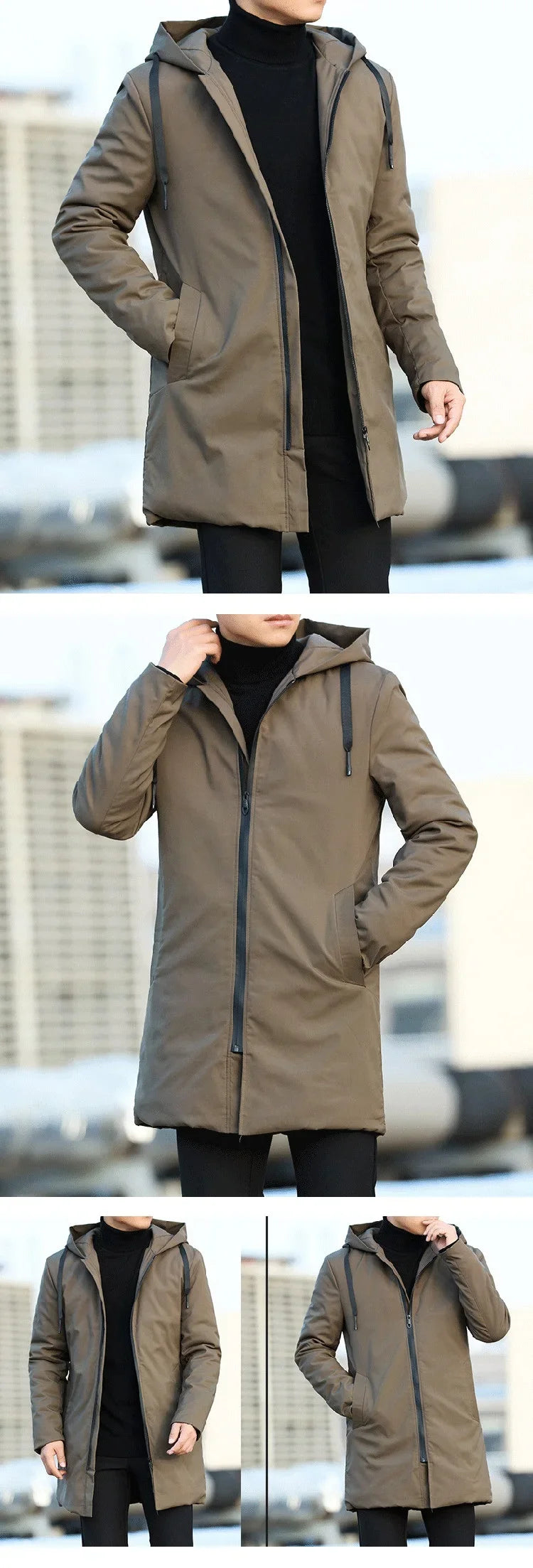 Autumn Winter Men's Trench Coat Male Windbreaker Outerwear Jaquet Man Coat Men Casual Thicken Warm H - Gallery image 10