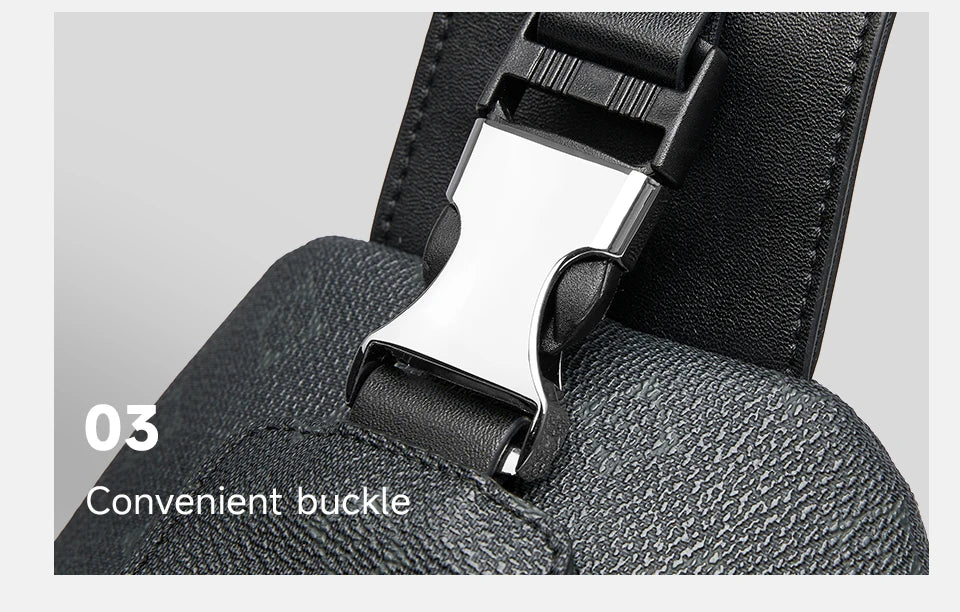 Septwolves Business Thin Printed Leather Crossbody Sling Bag Man