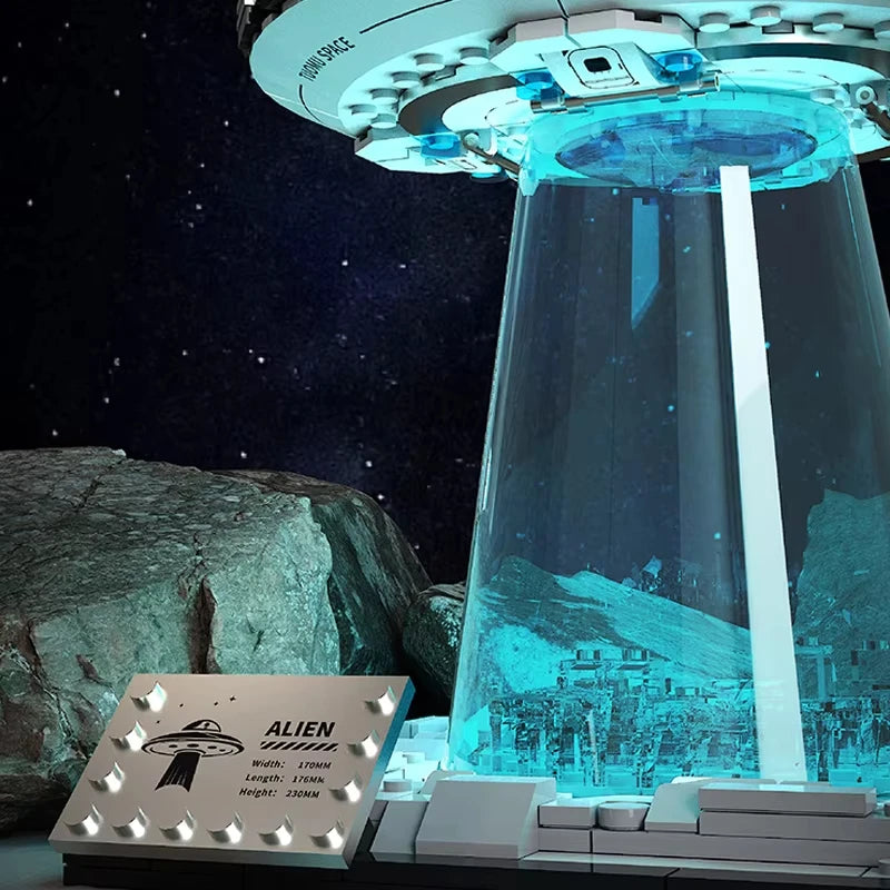 Hot 601pcs MOC Technical Space UFO Spaceship Building Blocks Spacecraft Bricks Model Assembling DIY  - Gallery image 6