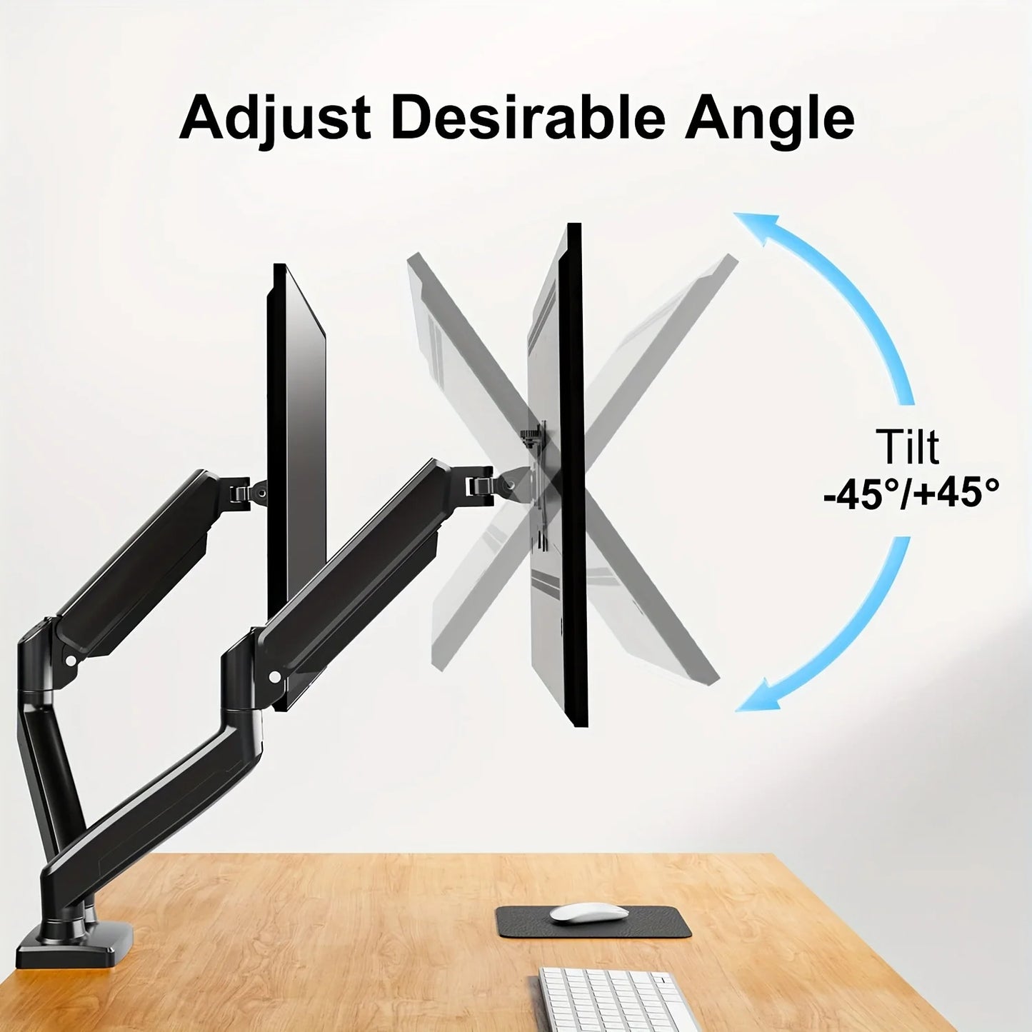Dual Monitor Desk Mount up to 32 inches Screens Height Adjustable Monitor Stand, Heavy Duty Arm,VESA 75x75mm or 100x100mm,...