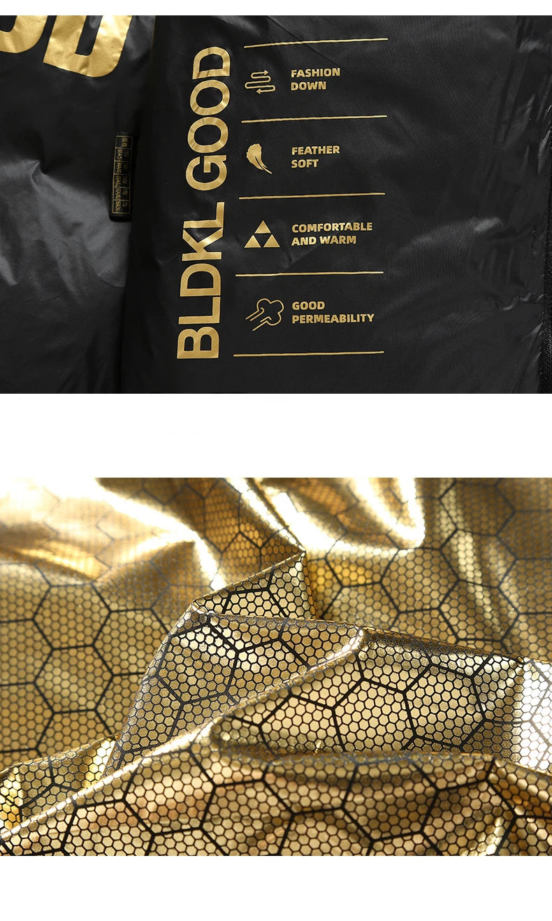 2024 Winter Goose Down Coat Men's Luxury Glossy Black Gold Long Down Jacket Women's Fashion Waterpro - Gallery image 12