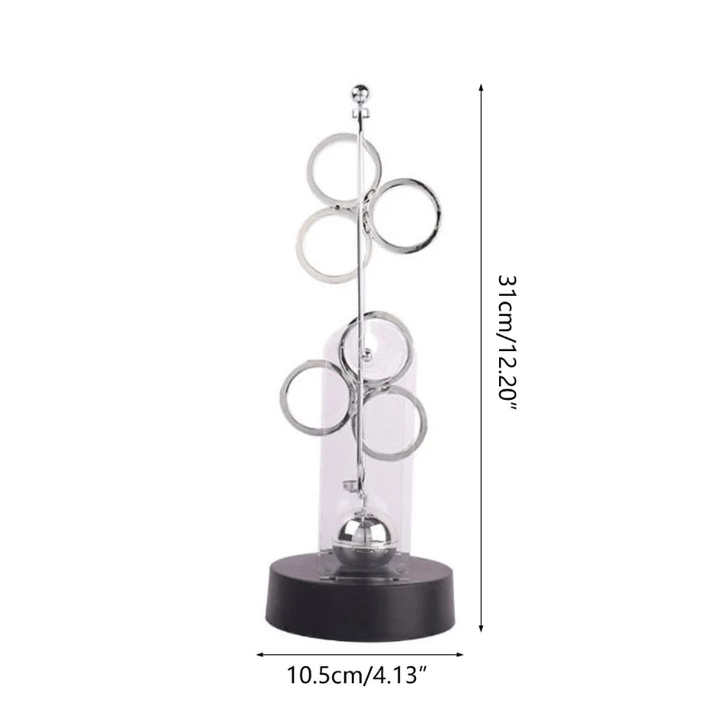 Metal and Plastic Double-Swinging Chaotic Desk Sculpture Electric