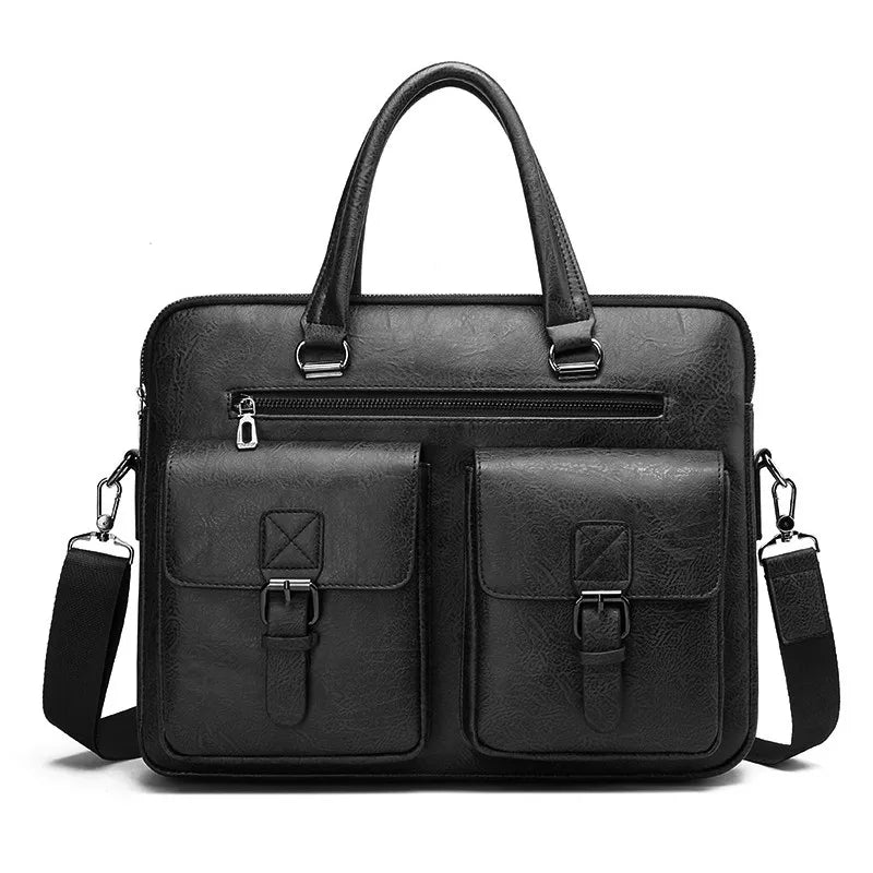 Luxury Brand Man Business Briefcase Bag PU Leather Messenger