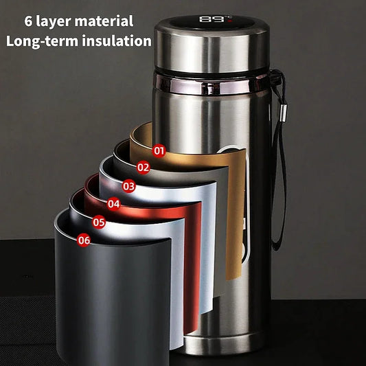 500ML-1Liter Stainless Steel Thermos Bottle with LED Temperature