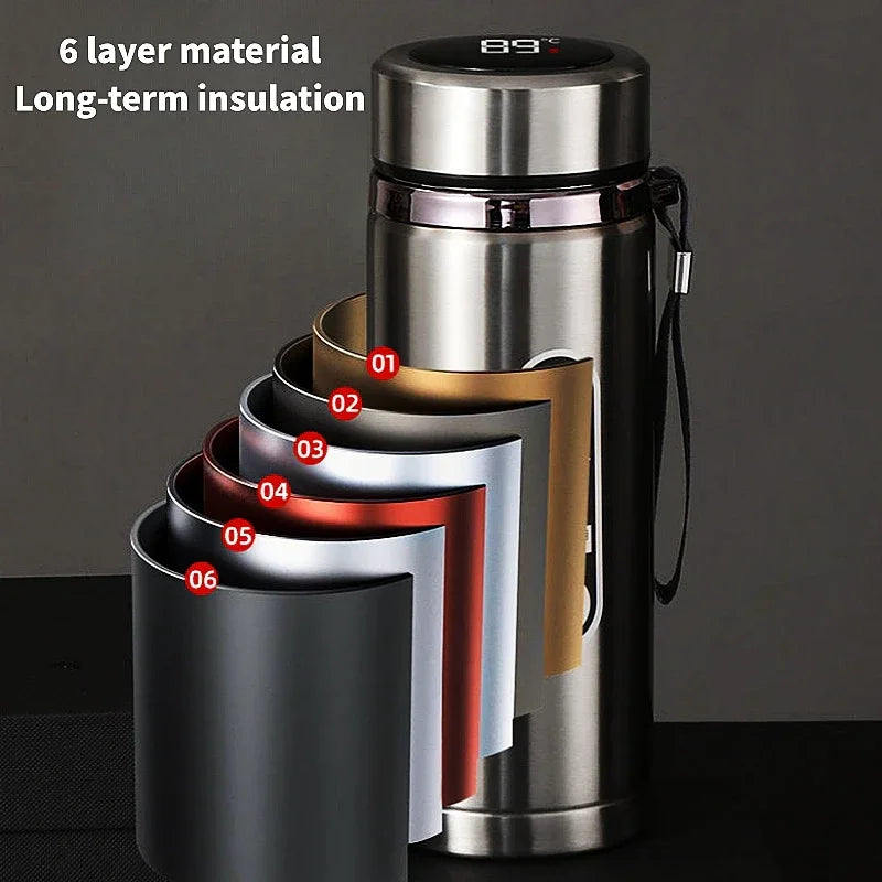 500ML-1Liter Stainless Steel Thermos Bottle with LED Temperature