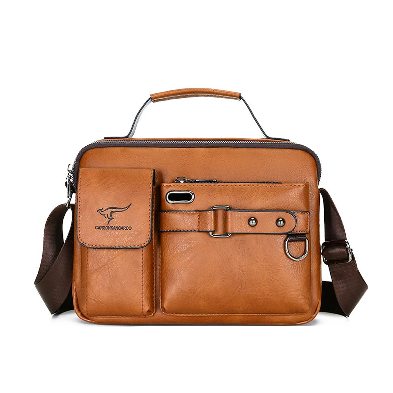 Fashion Men's Shoulder Bag PU Leather Handbag Business Briefcase