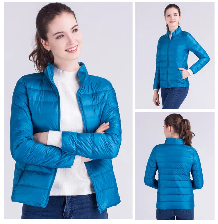 New Autumn Winter Women Ultra Light White Duck Down Jackets Candy Color Slim Short Design Warm Down  - Gallery image 9