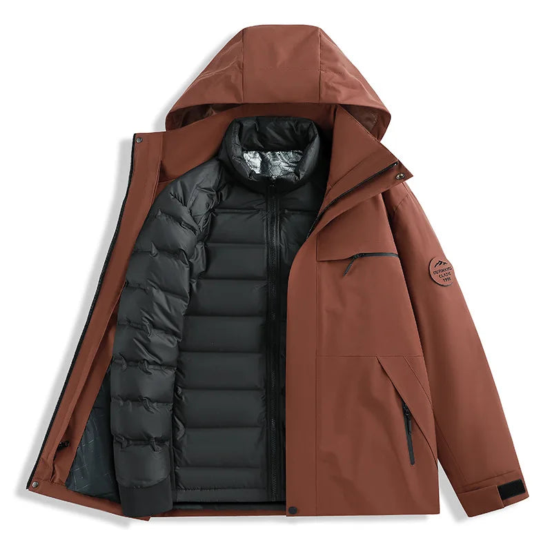 Neutral New Down Jacket 3-in-1 Adventure Thickened Warm Windbreaker Casual Travel Cold Protection Au - Gallery image 18