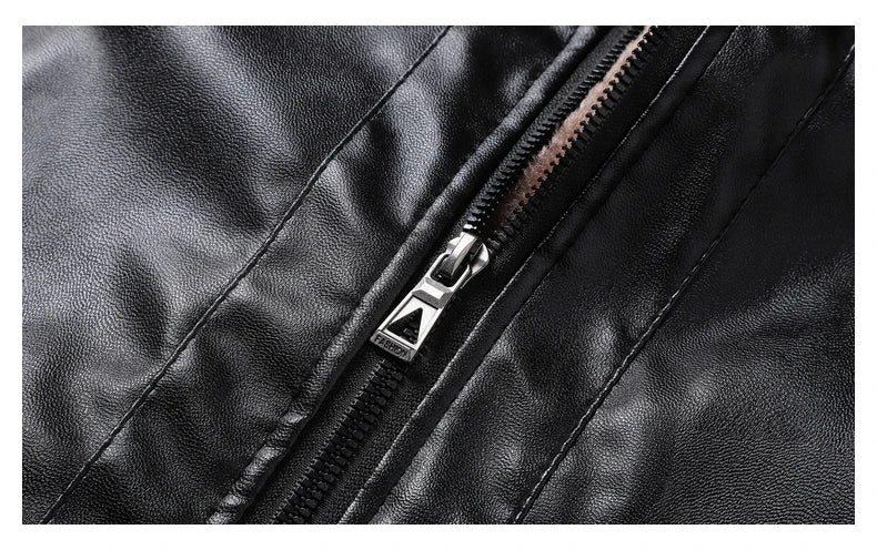Winter Fleece-lined Leather Jacket Men 2025 New Coat Men's Top Windproof Leisure Mens Streetwear Zip - Gallery image 19