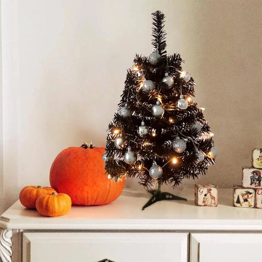 Christmas Tree, Lighted Tabletop Artificial Xmas Tree, Small Tree Ligh - Front View