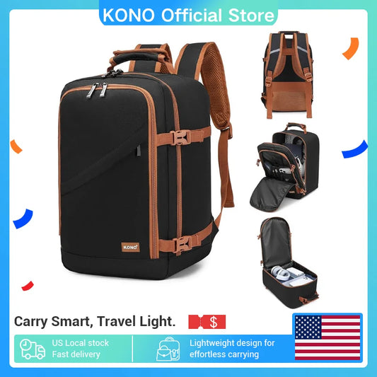 Kono Cabin Bag 40x20x25 for Ryanair Underseat Travel Carry-on Backpack Cabin Siz - Main View