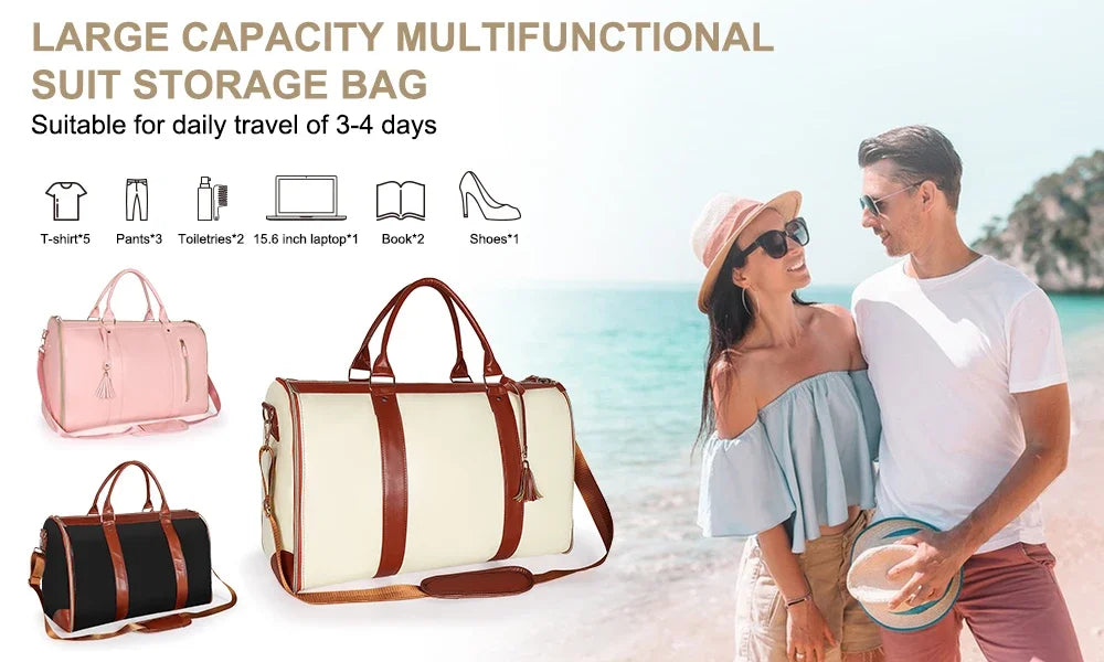 Large Capacity Travel Duffle Bag Women's Handbag Foldable Suit Bag