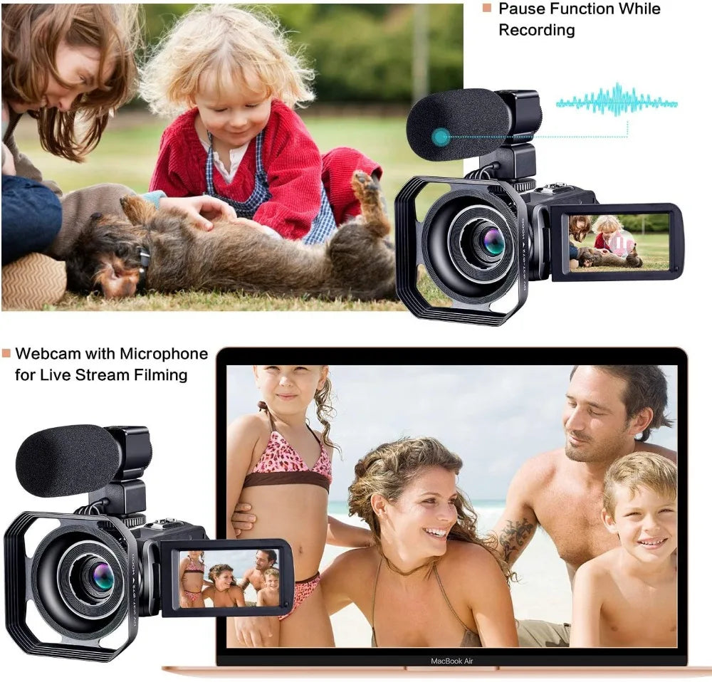 Full 4K Camcorder Professional YouTuber Digital Video Cameras Live