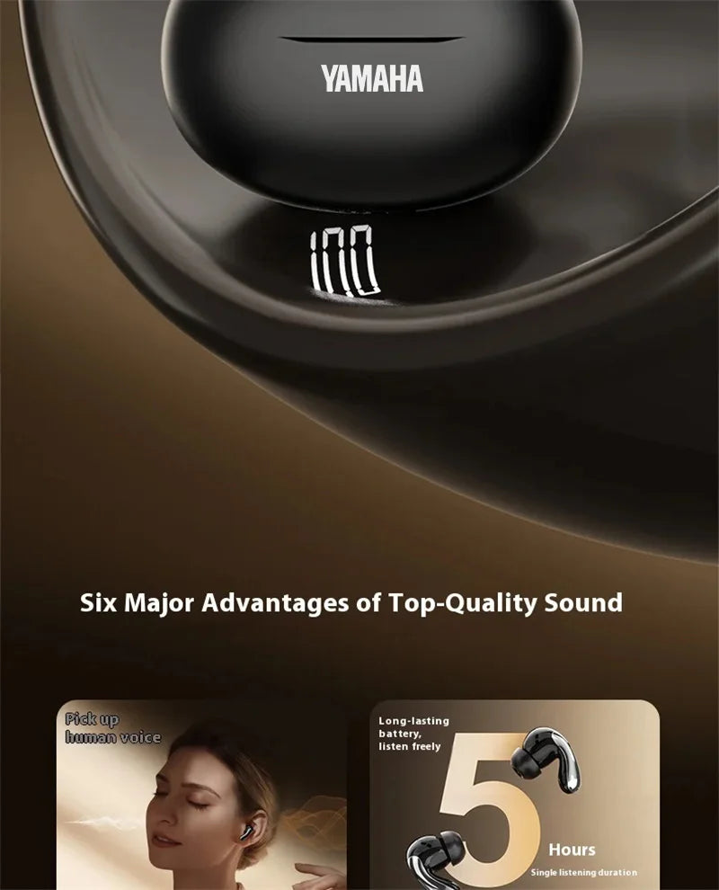 YAMAHA New Wireless Bluetooth Earphones Digital Display Call