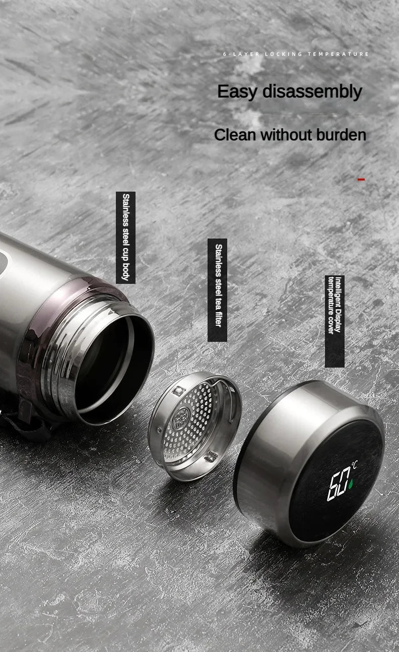 500ML-1Liter Stainless Steel Thermos Bottle with LED Temperature