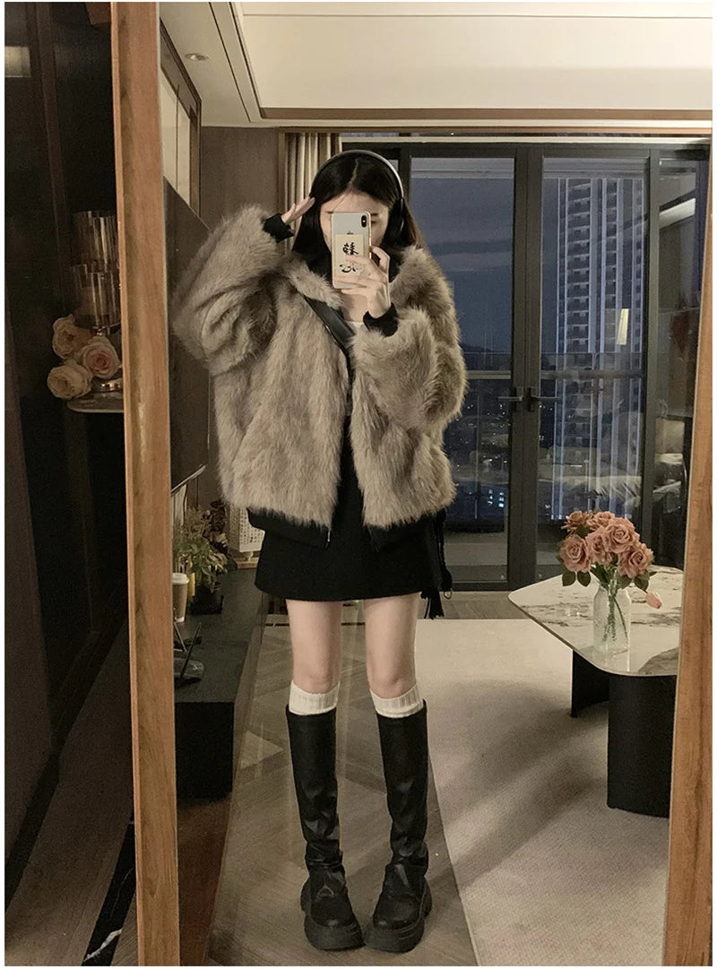 Double Sided Winter Coat Women Clothing Imitation Mink Fur Fur Hooded Cotton Jacket Female Warm Cott - Gallery image 10