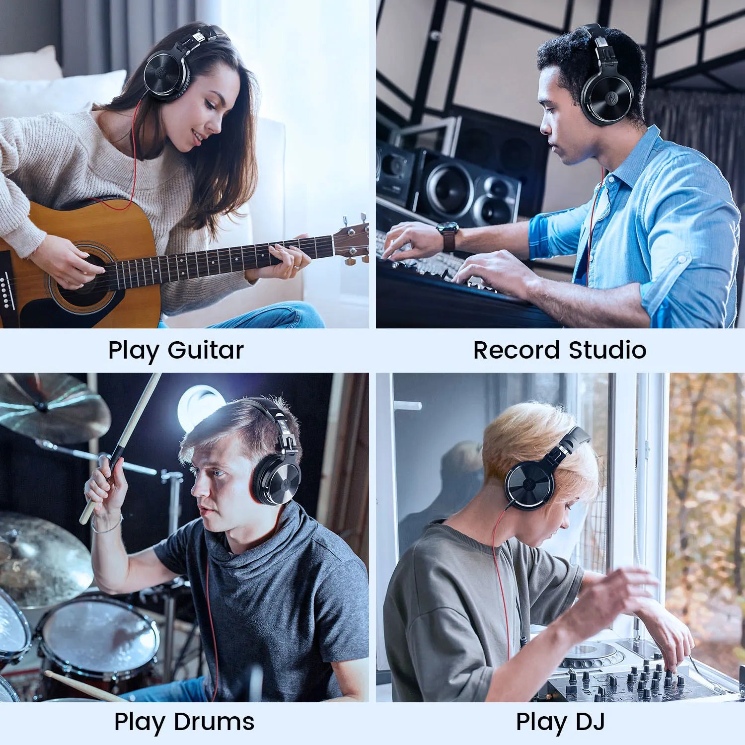 Oneodio Pro 10 DJ Headphones - Studio Monitor Over Ear Wired HiFi - Product Details