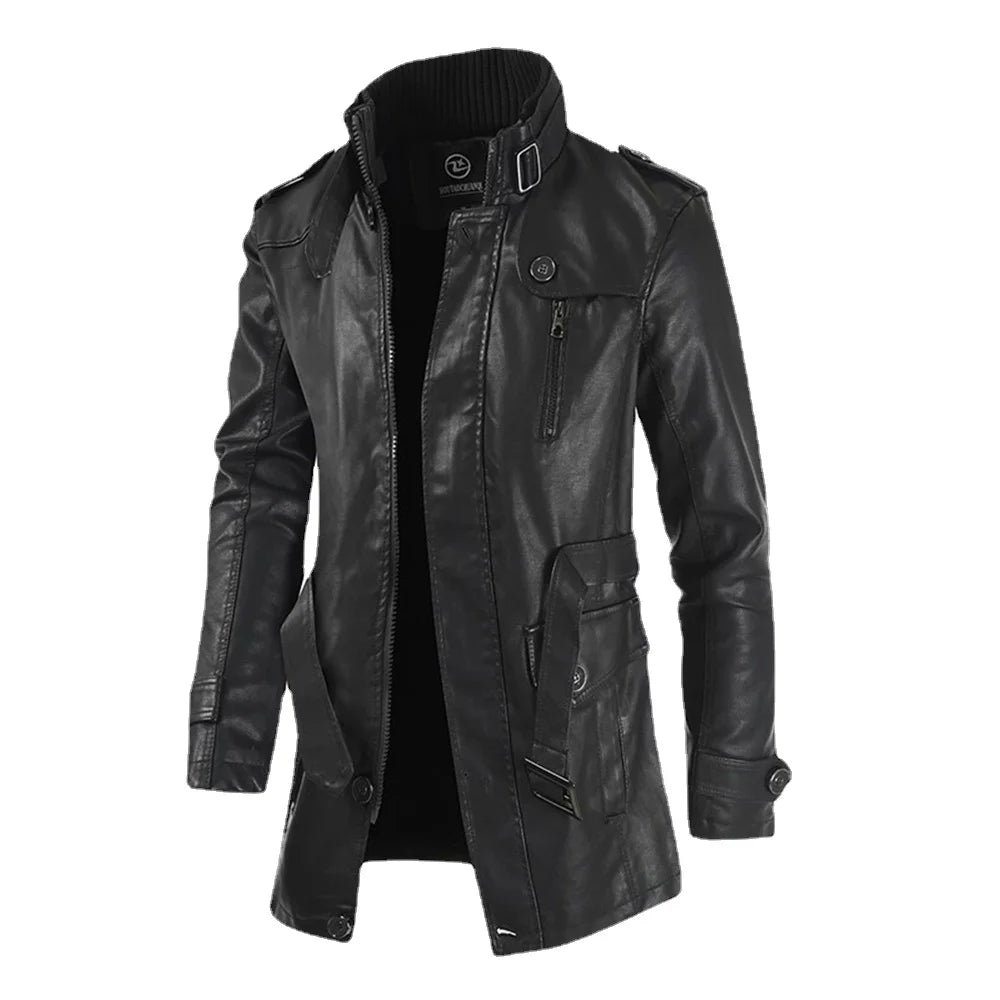 New High Quality Jacket Men's Street Windbreaker Coat Men Leather