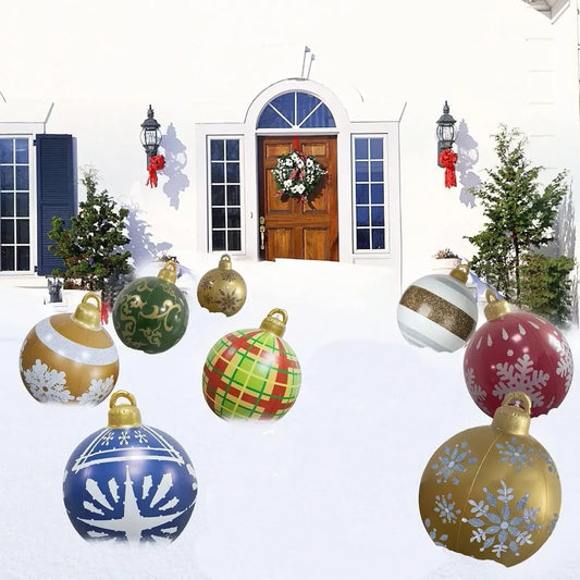 60cm Outdoor Christmas Inflatable Decorated Ball PVC Giant Big Large B - Front View