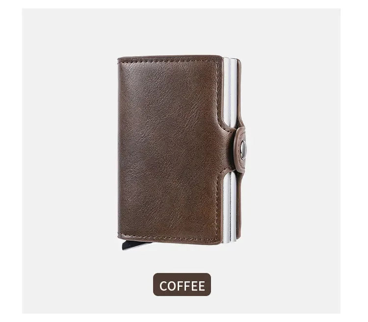 Double Layer Anti-Theft Card Case with RFID Blocking - Carbon Fiber