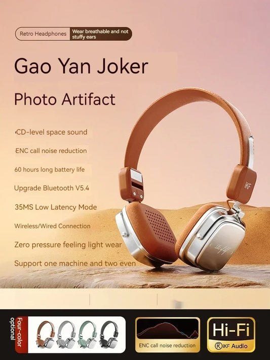 IKF R2 Retro Wireless Headphones Stereo Bass Sport Noise Reduction