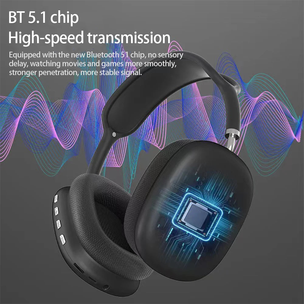 P9 Wireless Bluetooth Headset Outdoor Sports Gaming Wireless Headphones with Mic Noise Cancelling Ea - Additional view