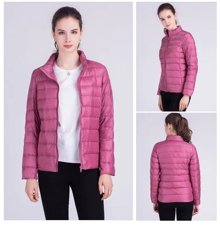 New Autumn Winter Women Ultra Light White Duck Down Jackets Candy Color Slim Short Design Warm Down  - Gallery image 6