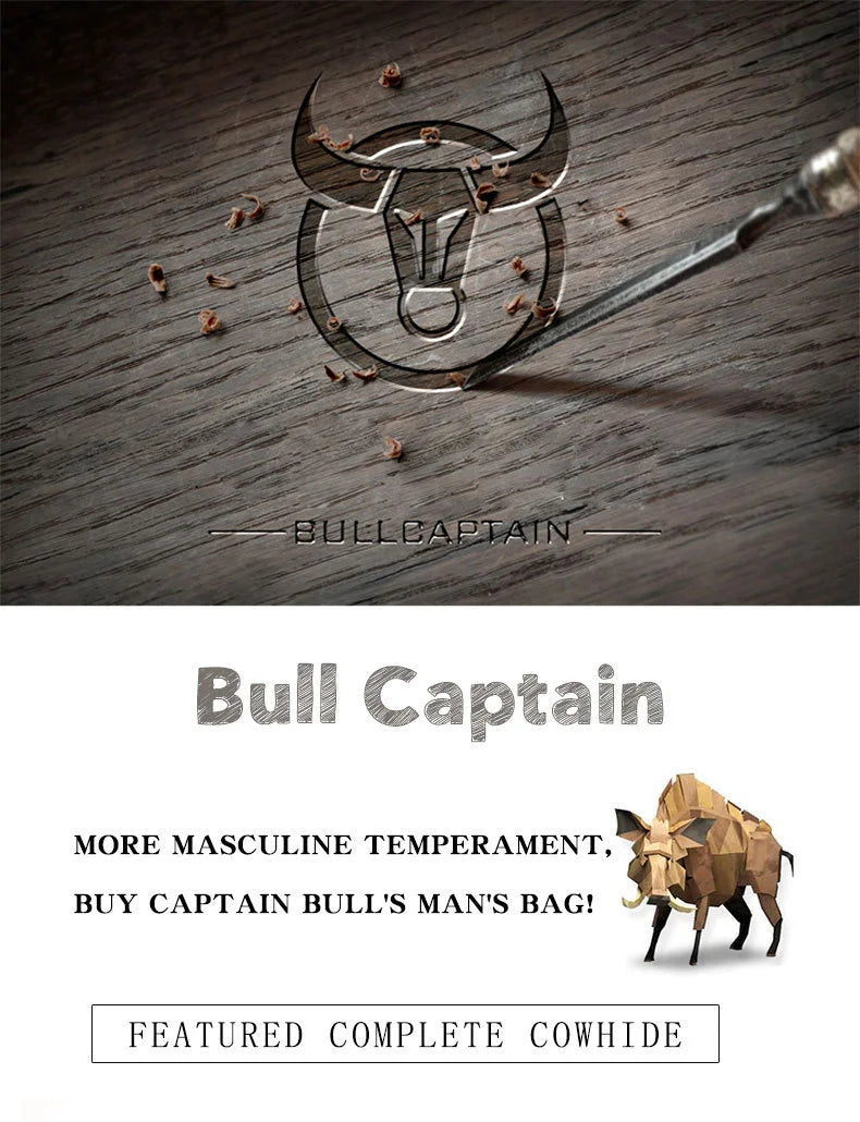 BULLCAPTAIN Bag Genuine Leather Chest Bag Men's Fashion Style Casual