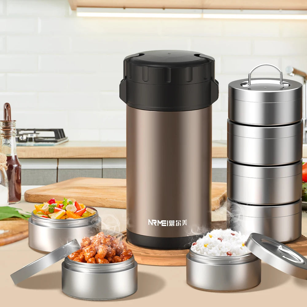 Stainless Steel Lunch Box, Large Capacity, Outdoor Bento Box,