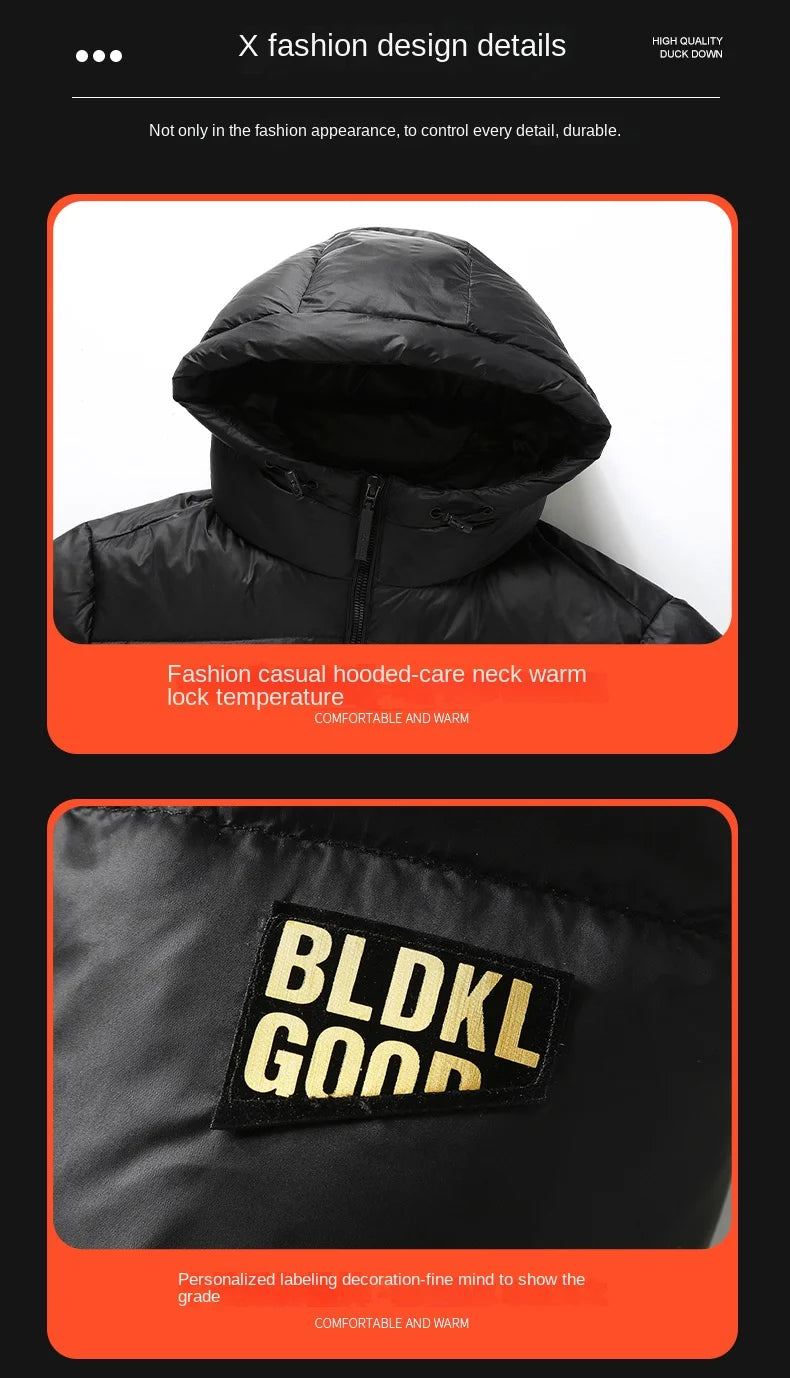 2024 Winter Goose Down Coat Men's Luxury Glossy Black Gold Long Down Jacket Women's Fashion Waterpro - Gallery image 7