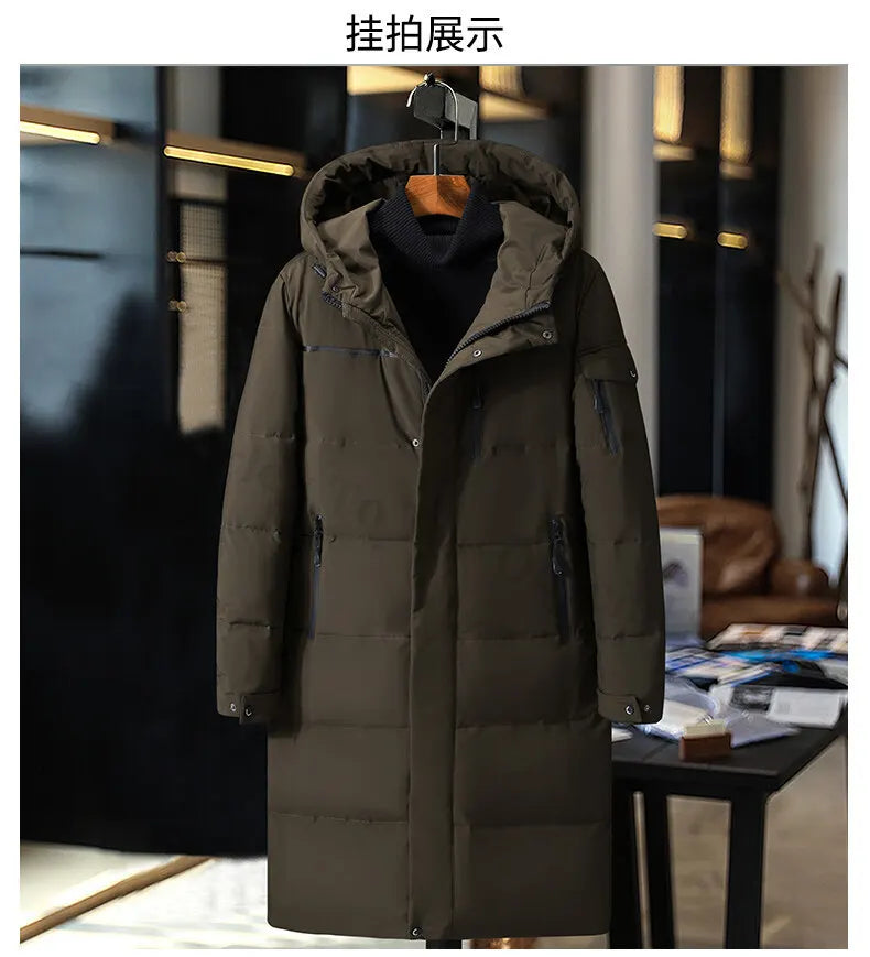 Luxury Men Down Jackets Fashion Hooded Collar Work Warm Down Filled Coat Casual Business Lightweight - Gallery image 11