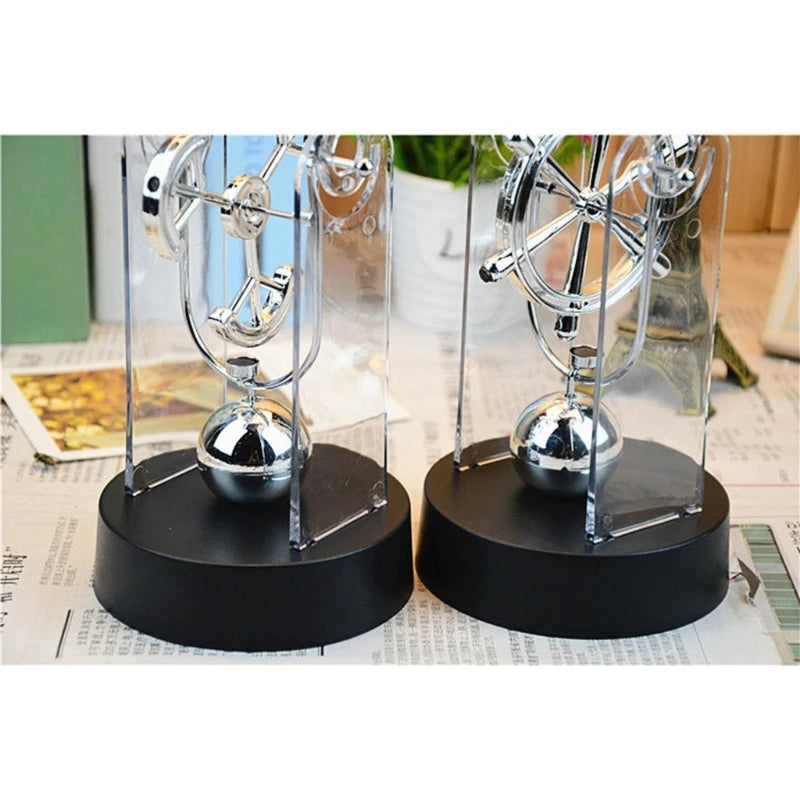 Metal and Plastic Double-Swinging Chaotic Desk Sculpture Electric