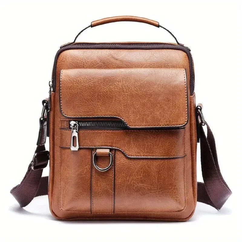 Men's Crossbody Bags Business Flap Male Solid Messenger Bag Travel