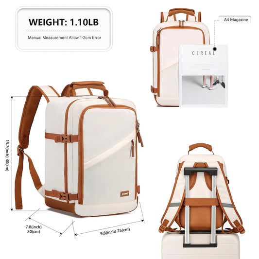 Kono Cabin Bag 40x20x25 for Ryanair Underseat Travel Carry-on Backpack Cabin Siz - Side View
